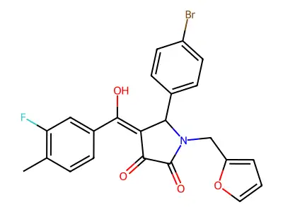5-(4-bromophenyl)-4-(3-fluoro-4-methylbenzoyl)-1-[(furan-2-yl)methyl]-3-hydroxy-2,5-dihydro-1H-pyrrol-2-one structure