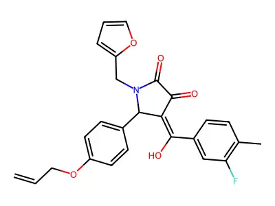4-(3-fluoro-4-methylbenzoyl)-1-[(furan-2-yl)methyl]-3-hydroxy-5-[4-(prop-2-en-1-yloxy)phenyl]-2,5-dihydro-1H-pyrrol-2-one structure