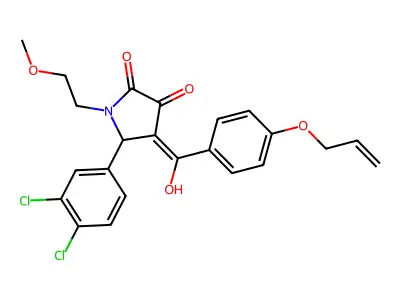 5-(3,4-dichlorophenyl)-3-hydroxy-1-(2-methoxyethyl)-4-[4-(prop-2-en-1-yloxy)benzoyl]-2,5-dihydro-1H-pyrrol-2-one structure