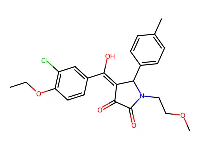 4-(3-chloro-4-ethoxybenzoyl)-3-hydroxy-1-(2-methoxyethyl)-5-(4-methylphenyl)-2,5-dihydro-1H-pyrrol-2-one structure