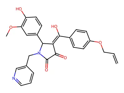 3-hydroxy-5-(4-hydroxy-3-methoxyphenyl)-4-[4-(prop-2-en-1-yloxy)benzoyl]-1-[(pyridin-3-yl)methyl]-2,5-dihydro-1H-pyrrol-2-one structure