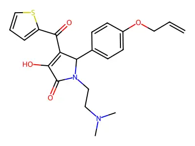 5-(4-(allyloxy)phenyl)-1-(2-(dimethylamino)ethyl)-3-hydroxy-4-(thiophene-2-carbonyl)-1H-pyrrol-2(5H)-one structure