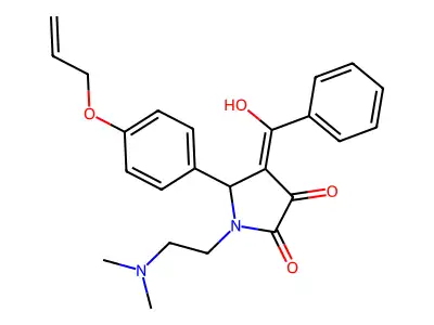 1-(2-dimethylaminoethyl)-4-[hydroxy(phenyl)methylidene]-5-(4-prop-2-enoxyphenyl)pyrrolidine-2,3-dione structure