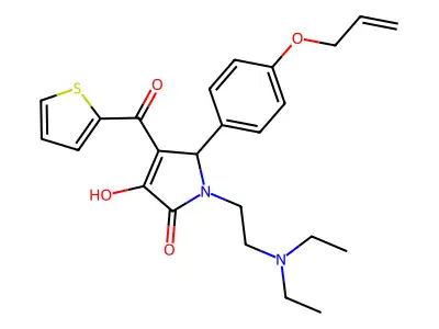 5-(4-(allyloxy)phenyl)-1-(2-(diethylamino)ethyl)-3-hydroxy-4-(thiophene-2-carbonyl)-1H-pyrrol-2(5H)-one structure