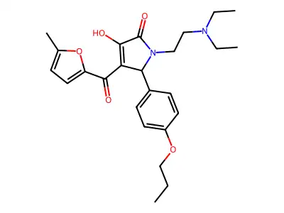1-(2-(diethylamino)ethyl)-3-hydroxy-4-(5-methylfuran-2-carbonyl)-5-(4-propoxyphenyl)-1H-pyrrol-2(5H)-one structure