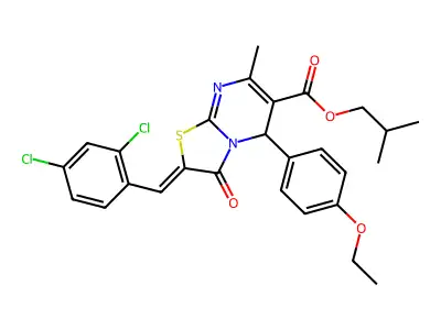 2-Methylpropyl 2-[(2,4-dichlorophenyl)methylene]-5-(4-ethoxyphenyl)-2,3-dihydro-7-methyl-3-oxo-5H-thiazolo[3,2-a]pyrimidine-6-carboxylate structure