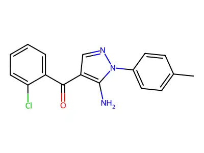 (5-Amino-1-(4-methylphenyl)-1H-pyrazol-4-YL)(2-chlorophenyl)methanone structure
