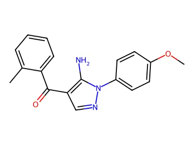 (5-Amino-1-(4-methoxyphenyl)-1H-pyrazol-4-YL)(2-methylphenyl)methanone structure