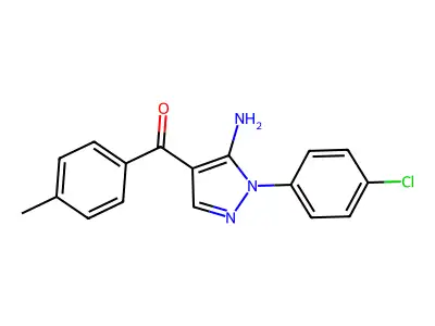(5-Amino-1-(4-chlorophenyl)-1H-pyrazol-4-YL)(4-methylphenyl)methanone structure