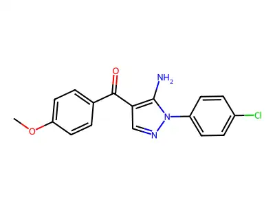 (5-Amino-1-(4-chlorophenyl)-1H-pyrazol-4-YL)(4-methoxyphenyl)methanone structure
