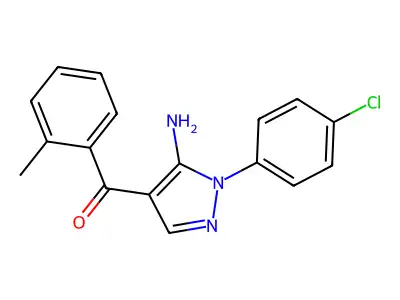(5-Amino-1-(4-chlorophenyl)-1H-pyrazol-4-YL)(2-methylphenyl)methanone structure