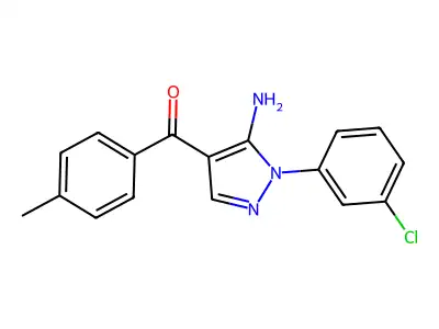 (5-Amino-1-(3-chlorophenyl)-1H-pyrazol-4-YL)(4-methylphenyl)methanone structure