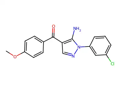 (5-Amino-1-(3-chlorophenyl)-1H-pyrazol-4-YL)(4-methoxyphenyl)methanone structure
