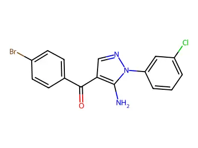 (5-Amino-1-(3-chlorophenyl)-1H-pyrazol-4-YL)(4-bromophenyl)methanone structure