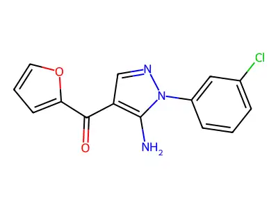(5-Amino-1-(3-chlorophenyl)-1H-pyrazol-4-YL)(2-furyl)methanone structure