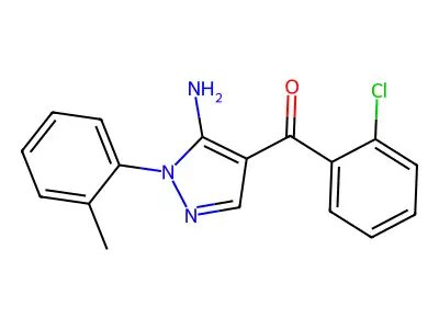 (5-Amino-1-(2-methylphenyl)-1H-pyrazol-4-YL)(2-chlorophenyl)methanone structure
