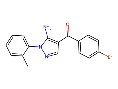 (5-Amino-1-(2-methylphenyl)-1H-pyrazol-4-YL)(4-bromophenyl)methanone structure