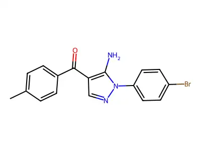 (5-Amino-1-(4-bromophenyl)-1H-pyrazol-4-YL)(4-methylphenyl)methanone structure
