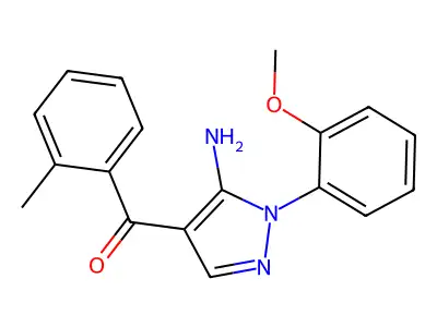 (5-Amino-1-(2-methoxyphenyl)-1H-pyrazol-4-YL)(2-methylphenyl)methanone structure