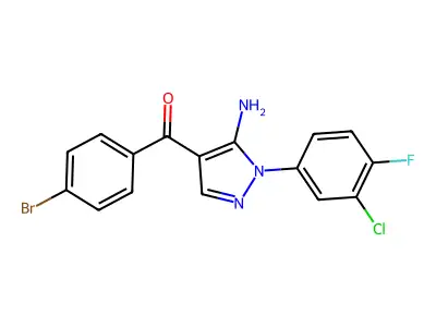 (5-Amino-1-(3-chloro-4-fluorophenyl)-1H-pyrazol-4-YL)(4-bromophenyl)methanone structure