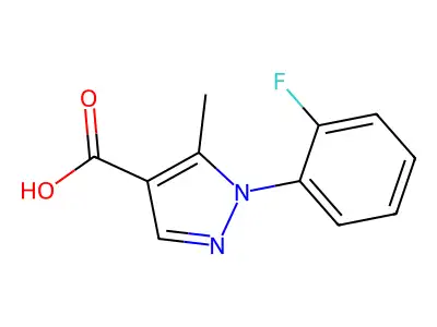 1-(2-fluorophenyl)-5-methyl-1H-pyrazole-4-carboxylic acid structure