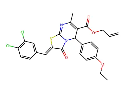 2-Propen-1-yl 2-[(3,4-dichlorophenyl)methylene]-5-(4-ethoxyphenyl)-2,3-dihydro-7-methyl-3-oxo-5H-thiazolo[3,2-a]pyrimidine-6-carboxylate structure