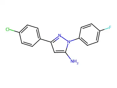 3-(4-Chlorophenyl)-1-(4-fluorophenyl)-1H-pyrazol-5-amine structure