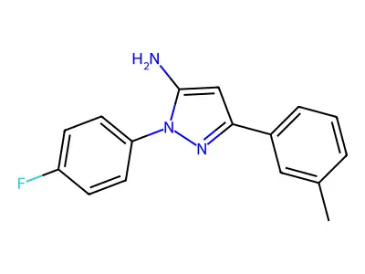 1-(4-fluorophenyl)-3-(3-methylphenyl)-1H-pyrazol-5-amine structure