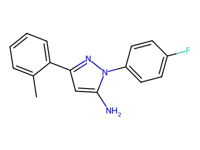 1-(4-Fluorophenyl)-3-(2-methylphenyl)-1H-pyrazol-5-amine structure