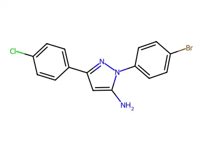 1-(4-Bromophenyl)-3-(4-chlorophenyl)-1H-pyrazol-5-amine structure
