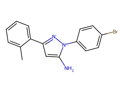 1-(4-Bromophenyl)-3-(2-methylphenyl)-1H-pyrazol-5-amine structure
