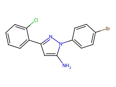 1-(4-Bromophenyl)-3-(2-chlorophenyl)-1H-pyrazol-5-amine structure