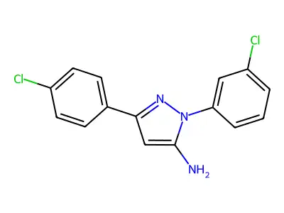 1-(3-Chlorophenyl)-3-(4-chlorophenyl)-1H-pyrazol-5-amine structure