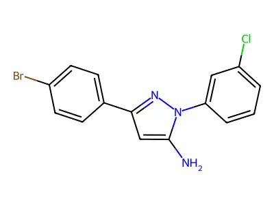 3-(4-Bromophenyl)-1-(3-chlorophenyl)-1H-pyrazol-5-amine structure