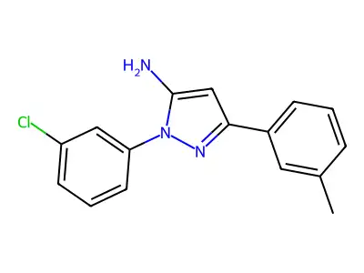 1-(3-Chlorophenyl)-3-(3-methylphenyl)-1H-pyrazol-5-amine structure