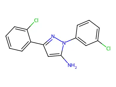 3-(2-Chlorophenyl)-1-(3-chlorophenyl)-1H-pyrazol-5-amine structure