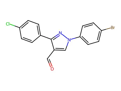1-(4-Bromophenyl)-3-(4-chlorophenyl)-1H-pyrazole-4-carbaldehyde structure