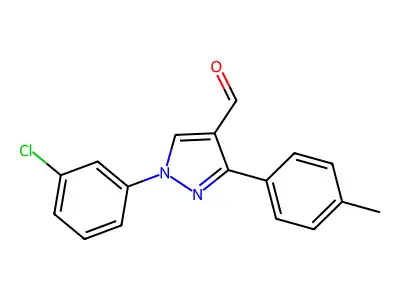1-(3-Chlorophenyl)-3-(4-methylphenyl)-1H-pyrazole-4-carboxaldehyde structure