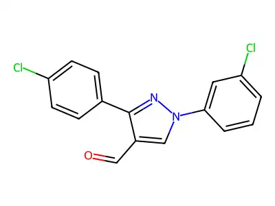 1-(3-Chlorophenyl)-3-(4-chlorophenyl)-1H-pyrazole-4-carboxaldehyde structure