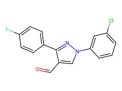 1-(3-Chlorophenyl)-3-(4-fluorophenyl)-1H-pyrazole-4-carbaldehyde structure