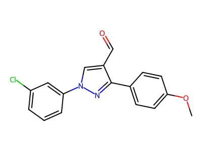 1-(3-Chlorophenyl)-3-(4-methoxyphenyl)-1H-pyrazole-4-carboxaldehyde structure