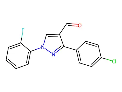3-(4-Chlorophenyl)-1-(2-fluorophenyl)-1H-pyrazole-4-carbaldehyde structure