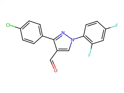 3-(4-Chlorophenyl)-1-(2,4-difluorophenyl)-1H-pyrazole-4-carbaldehyde structure
