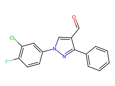 1-(3-Chloro-4-fluorophenyl)-3-phenyl-1H-pyrazole-4-carbaldehyde structure