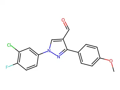 1-(3-Chloro-4-fluorophenyl)-3-(4-methoxyphenyl)-1H-pyrazole-4-carbaldehyde structure