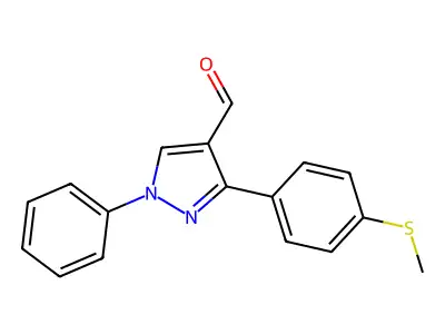 3-(4-(Methylsulfanyl)phenyl)-1-phenyl-1H-pyrazole-4-carbaldehyde structure