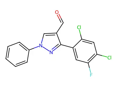 3-(2,4-Dichloro-5-fluorophenyl)-1-phenyl-1H-pyrazole-4-carbaldehyde structure