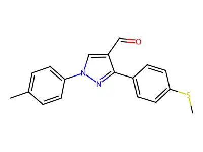 1-(4-Methylphenyl)-3-[4-(methylsulfanyl)phenyl]-1H-pyrazole-4-carbaldehyde structure