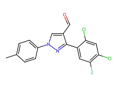 3-(2,4-Dichloro-5-fluorophenyl)-1-(4-methylphenyl)-1H-pyrazole-4-carbaldehyde structure