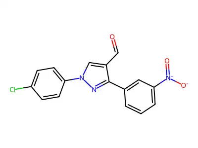 1-(4-Chlorophenyl)-3-(3-nitrophenyl)-1H-pyrazole-4-carbaldehyde structure